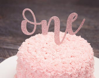 One Cake Topper - First Birthday Cake Topper - Smash Cake Topper - Glitter One Cake Topper - One Year Old - First Birthday Photo Prop