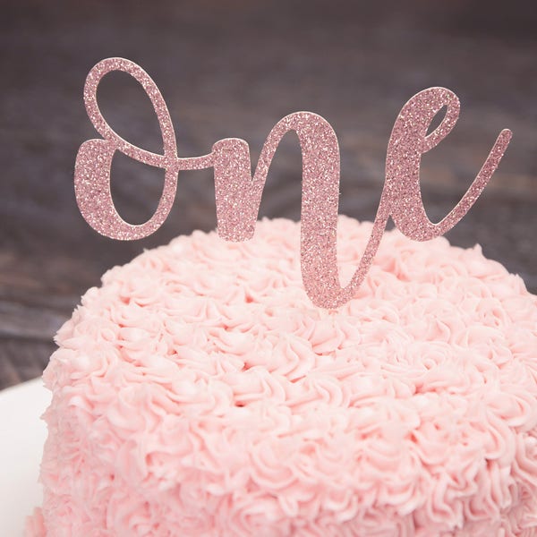 One Cake Topper - First Birthday Cake Topper - Smash Cake Topper - Glitter One Cake Topper - One Year Old - First Birthday Photo Prop