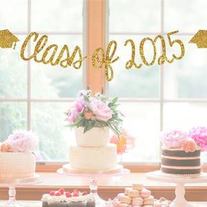 Class of 2025 Graduation Banner - Graduation Party Banner - Class of 2025 Graduate - Graduation Party Decor - 2025 Grad - Glitter Banner