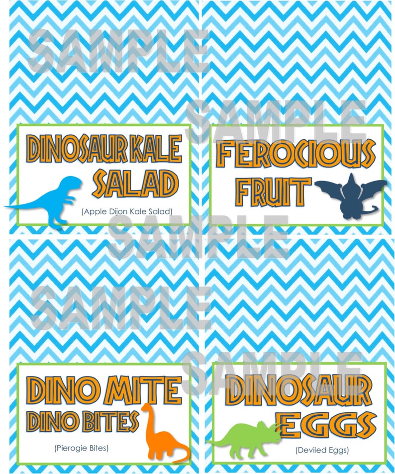 instant download dinosaur birthday party food labels etsy