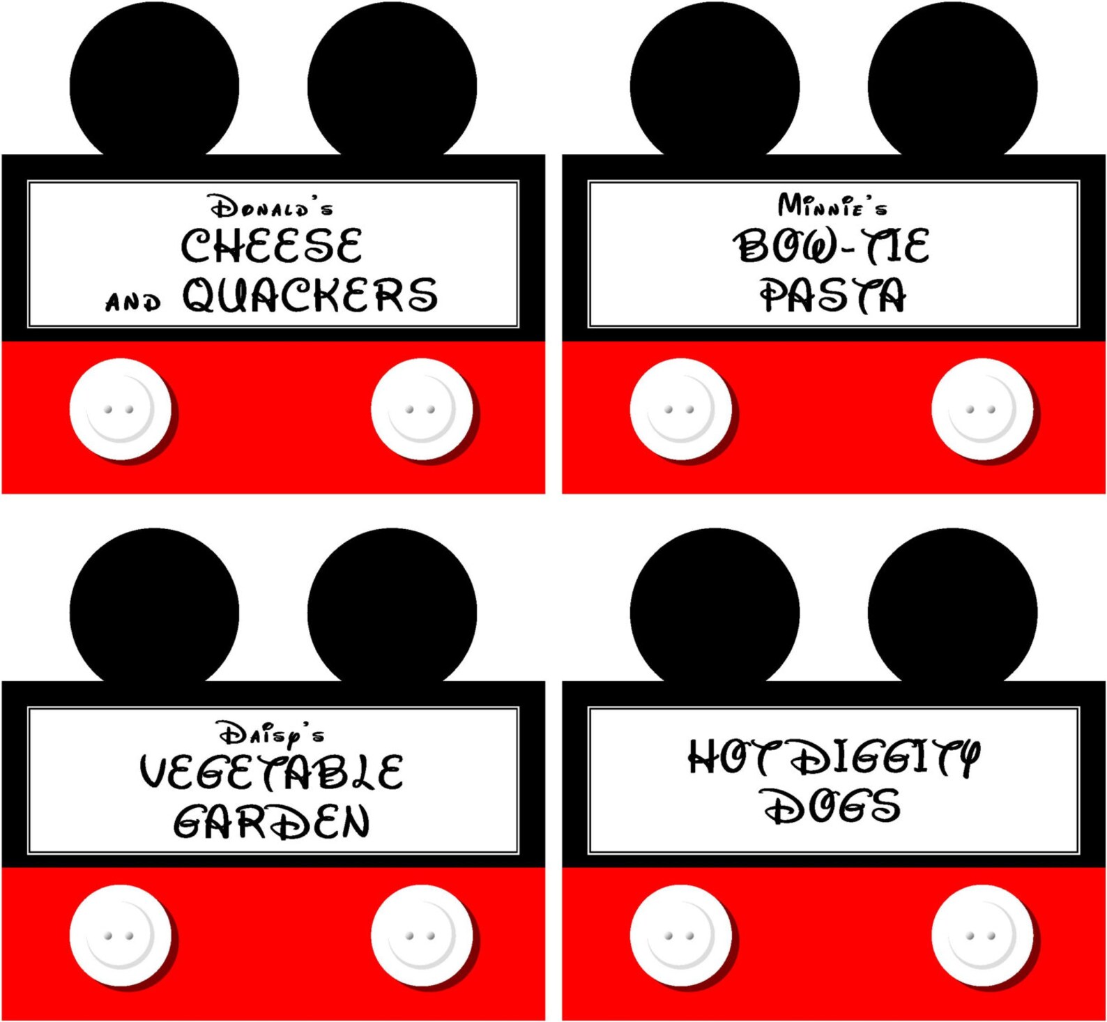 INSTANT DOWNLOAD Food Labels Mickey Mouse Clubhouse Birthday - Etsy
