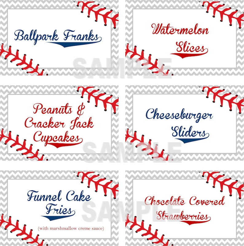 instant download baseball party food labels baseball etsy