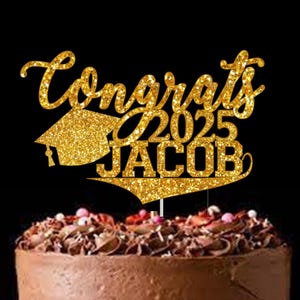 Custom Graduation Party Cake Topper - Graduation Party Decorations - Personalized Name Cake Topper - Grad Party Ideas - Customized-2025 Grad