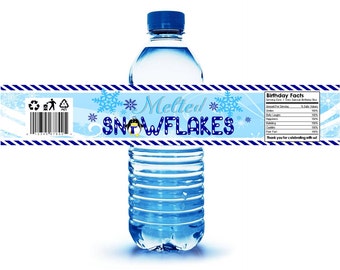 INSTANT DOWNLOAD - Winter ONE-derland Water Bottle Labels - First Birthday Party