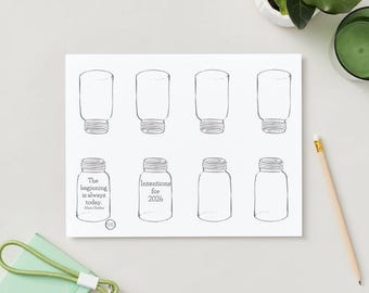 2026 Mini Intention Book, One Page Downloadable Printable Journal, Vision Booklet