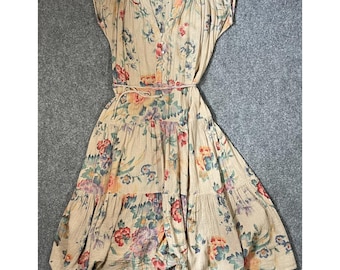 Jody T of California Vintage 80's Prairie Cottage Tier Floral Midi Dress Sz 7