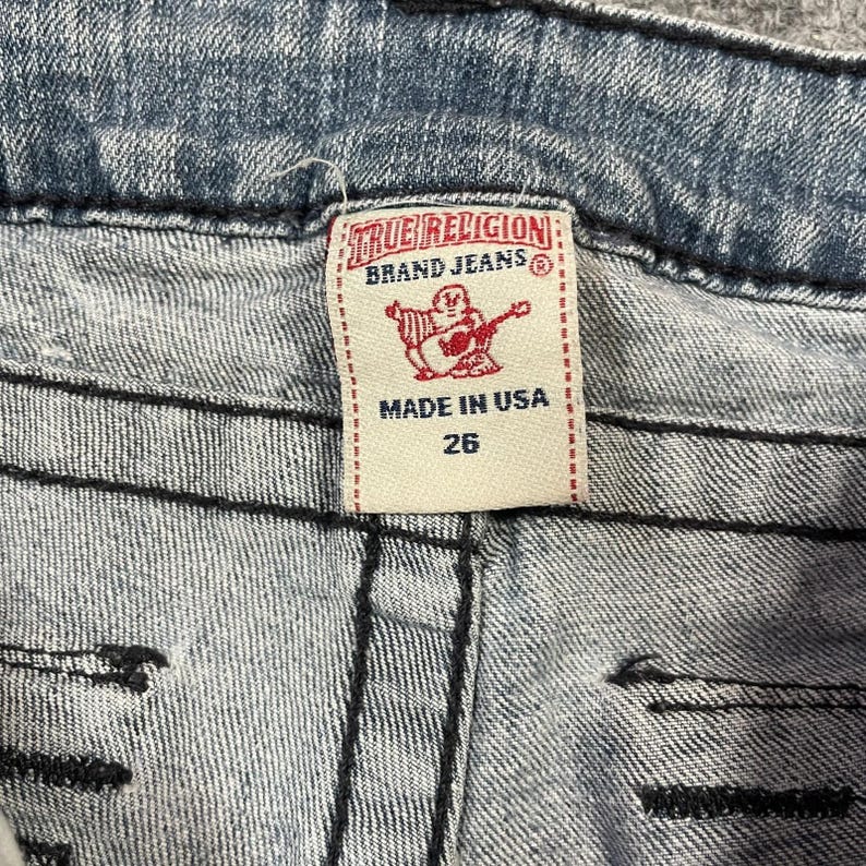Vintage True Religion Low Rise Flare Jeans Size 26 28x32 Disco Bling Y2K Denim image 12