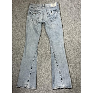 Vintage True Religion Low Rise Flare Jeans Size 26 28x32 Disco Bling Y2K Denim image 3