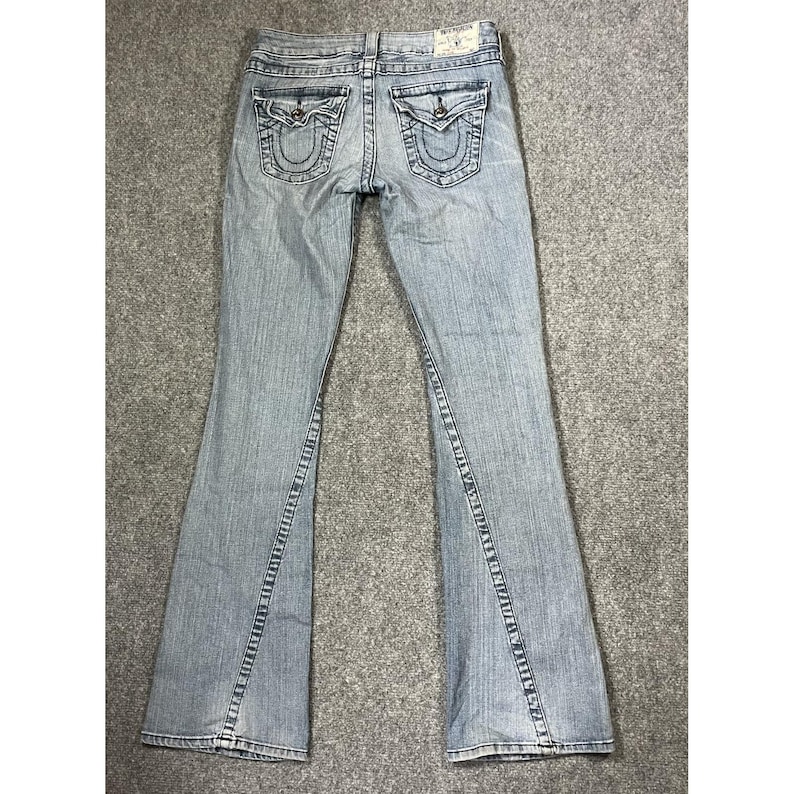 Vintage True Religion Low Rise Flare Jeans Size 26 28x32 Disco Bling Y2K Denim image 3