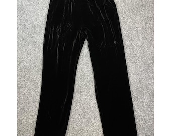 Vintage Velvet Pants Womens Size 6 Black Petite Sophisticate Y2k Goth Medieval