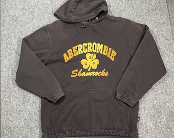 Vintage Abercrombie Pullover Hoodie Sweatshirt Unisex SmallWashed Black Graphic
