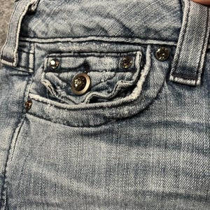 Vintage True Religion Low Rise Flare Jeans Size 26 28x32 Disco Bling Y2K Denim image 5