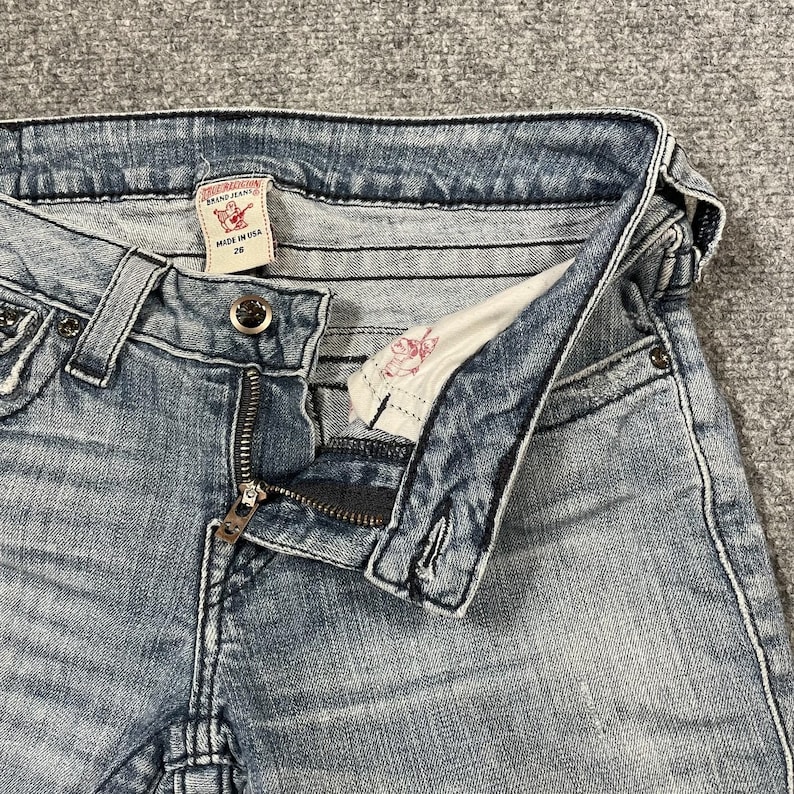 Vintage True Religion Low Rise Flare Jeans Size 26 28x32 Disco Bling Y2K Denim image 6