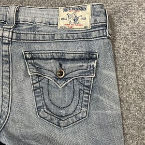 Vintage True Religion Low Rise Flare Jeans Size 26 28x32 Disco Bling Y2K Denim image 1