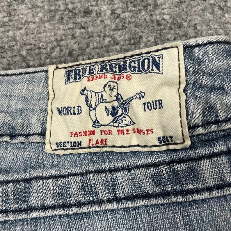 Vintage True Religion Low Rise Flare Jeans Size 26 28x32 Disco Bling Y2K Denim image 4