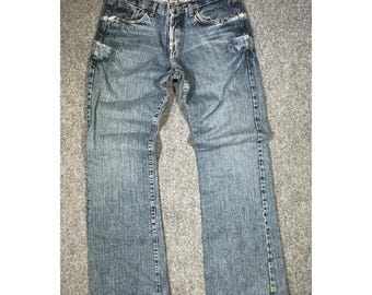 Vintage Lucky Brand Hendrix Jeans 32x33 Blue Denim Distressed USA Made Relaxed