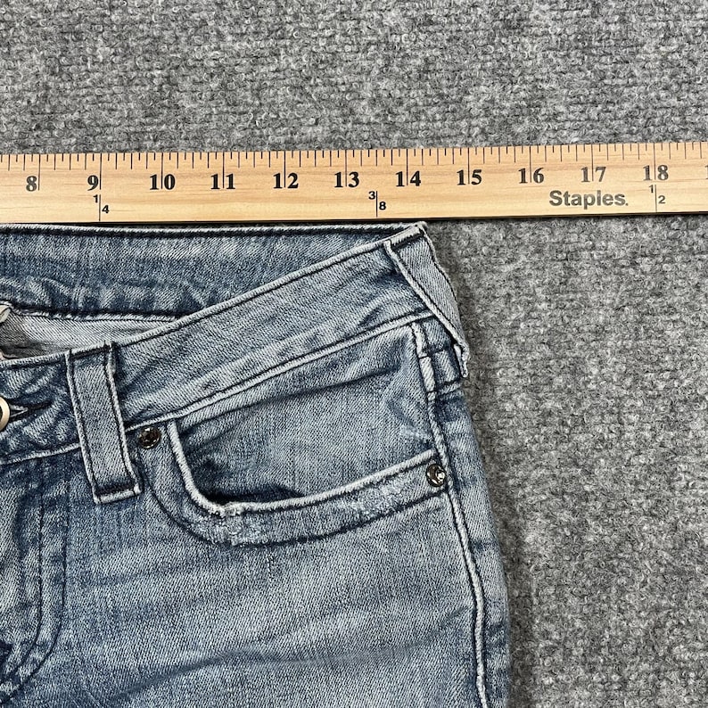 Vintage True Religion Low Rise Flare Jeans Size 26 28x32 Disco Bling Y2K Denim image 8