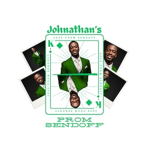 16 Green Prom Send Off T Shirt Designs Canva Templates, Add Photo 2025 T Shirt Design Template, Perfect for Sublimation, DTF or DTG