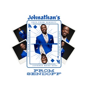 16 Blue Prom Send Off T Shirt Designs Canva Templates, Add Photo 2025 T Shirt Design Template, Perfect for Sublimation, DTF or DTG