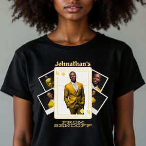 16 Yellow Prom Send Off T Shirt Designs Canva Templates, Add Photo 2025 T Shirt Design Template, Perfect for Sublimation, DTF or DTG