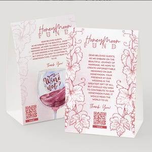 Plantilla para fondo de luna de miel en viñedos / Solicitud de obsequio de boda / Carpa de mesa / Plantilla de Canva editable / Agregar foto / 4x6 / Descarga instantánea