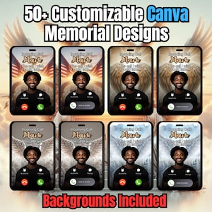 50+ Memorial Keychain Canva Editable Template Bundle, Photo Keychain, Phone Call from Heaven, In Loving Memory, The Call I Wish I Could Make