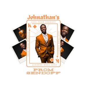 16 Orange Prom Send Off T Shirt Designs Canva Templates, Add Photo 2025 T Shirt Design Template, Perfect for Sublimation, DTF or DTG