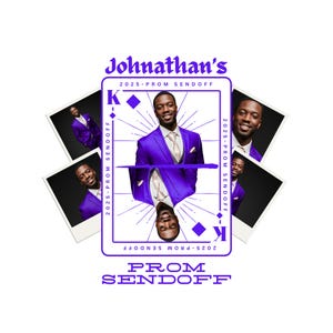 16 Purple Prom Send Off T Shirt Designs Canva Templates, Add Photo 2025 T Shirt Design Template, Perfect for Sublimation, DTF or DTG