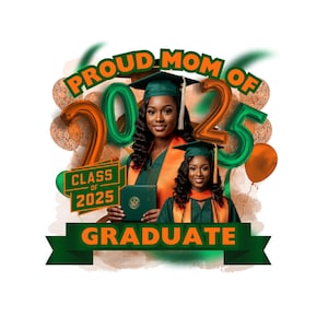 12 Orange and Green Graduation T Shirt Design, Editable in canva, 2025 Graduation Template, Perfect for Sublimation, DTF or DTG | Add Photo