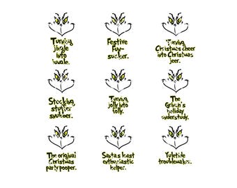 99 Grinching PNG Bundle with Funny Quotes | Holiday Digital Clipart | Instant Download
