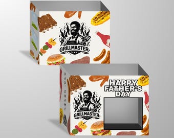 5 Father's Day Gift Box Template Bundle - Canva Printable Box Design with Front, Back & Sides Included for DIY Gift Packaging
