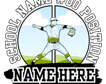Personalización ilimitada / Marco de béisbol Canva / Plantilla editable para la noche de los mayores / Diseño personalizado de porristas / Plantilla Canva de deportes escolares