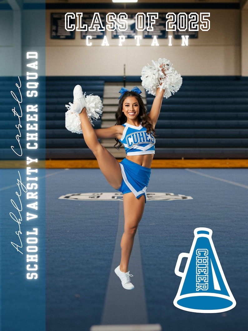 Cheer Kick 6 Custom Cheerleader Posters | Perfect for Seniors, Captains & Team ...