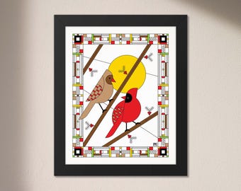Kardinäle - Original Kunstdruck