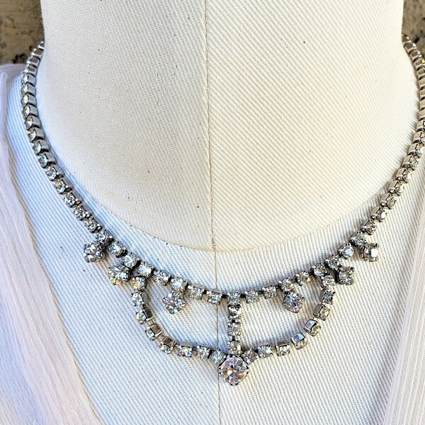 Rhinestone Necklace - Etsy