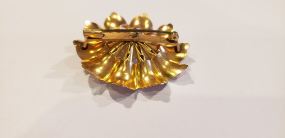 Flower Brooch/Vintage Brooch/Antique Brooch/Brass… - image 7