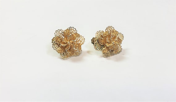 Earrings/Silver Filigree Earrings/Spun Wire Earrings/Silver Earrings/Vintage Earrings
