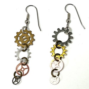 Steampunk Jewelry/Steampunk Costume/Steampunk Earrings/goth jewelry/Steampunk earrings/Gear earrings