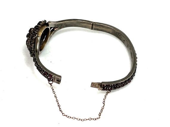 Bohemian Garnet/Estate Jewelry/Bracelet/ Silver/G… - image 7