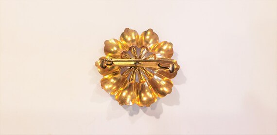 Flower Brooch/Vintage Brooch/Antique Brooch/Brass… - image 5