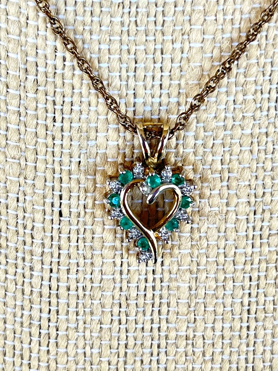 Emerald Heart/Sterling Heart/Pendant/Gold Heart Pe