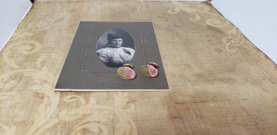 Vintage Cuff Links/Edwardian Cuff Links/Ladies Cuff Links/Bean Back Cuff Links