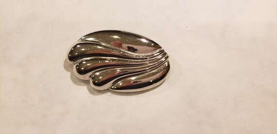 Vintage Brooch/Monet Brooch/Swirl Brooch/Silver B… - image 2