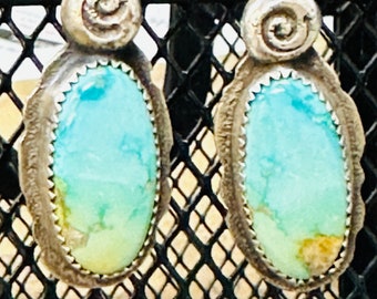 Sonoran Verde valley turquoise drop earrings, turquoise earrings, Ooak earrings, turquoise jewelry lover earrings