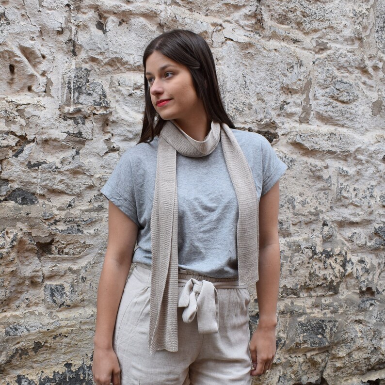 Cotton Scarf multiple Colours, Knitted Cotton Scarf, Narrow Scarf