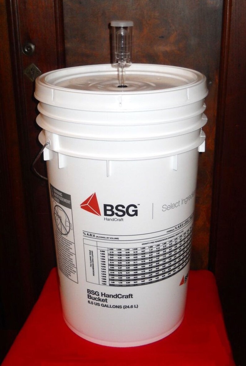 Fermentation Bucket W/lid and Airlock 6.5 Gallon Primary Etsy