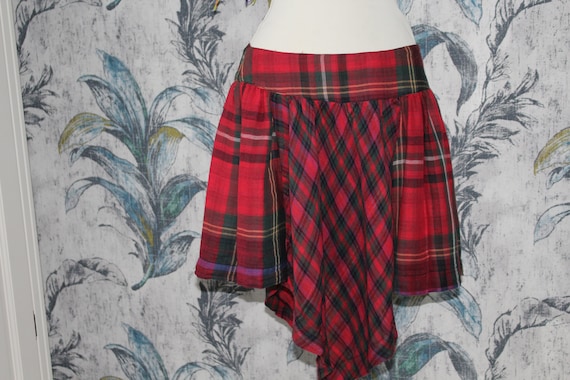 Tartan boho skirt