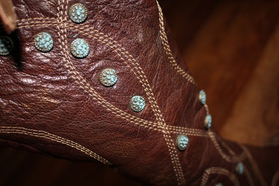 Upcycled Tall Leather Boots- Vintage Leather Boho… - image 7