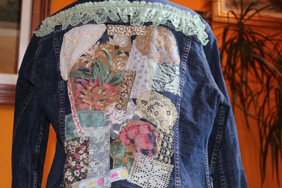 Denim Cotton Spring Summer Autumn Jacket Beautiful Embelished in ...