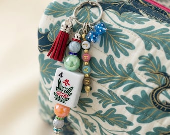 Handmade Mahjong Tile Keychains/Bag Charms